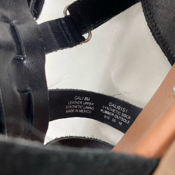 Steve Madden Gali Sandals Black Leather Open Toe Casual Gladiator Womens 8M - Picture 12 of 14